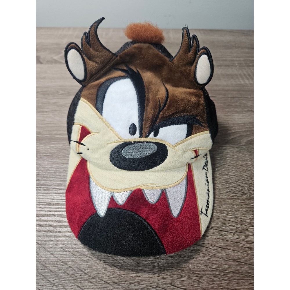 Six Flags Looney Tunes Tasmanian Devil Taz 3D Plush Trucker Hat Youth Snapback